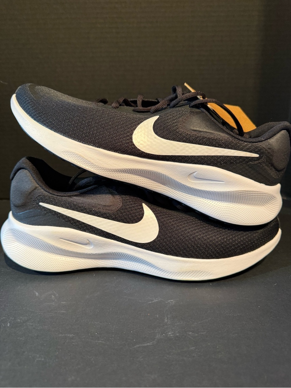 Nike Revolution Black and White Lightweight Running Sneakers